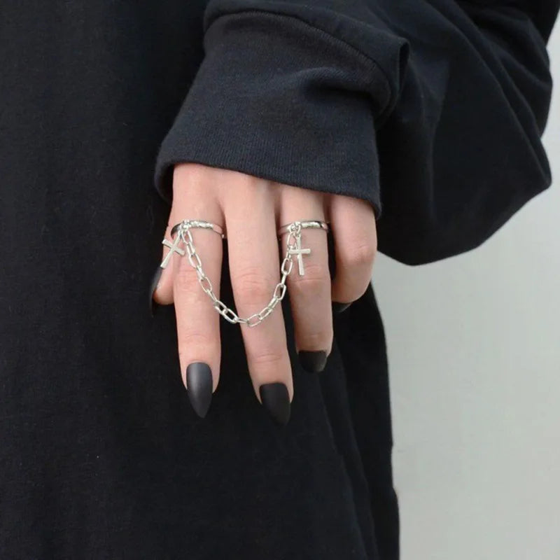 Punk Hip-Hop Sword Cross Rings