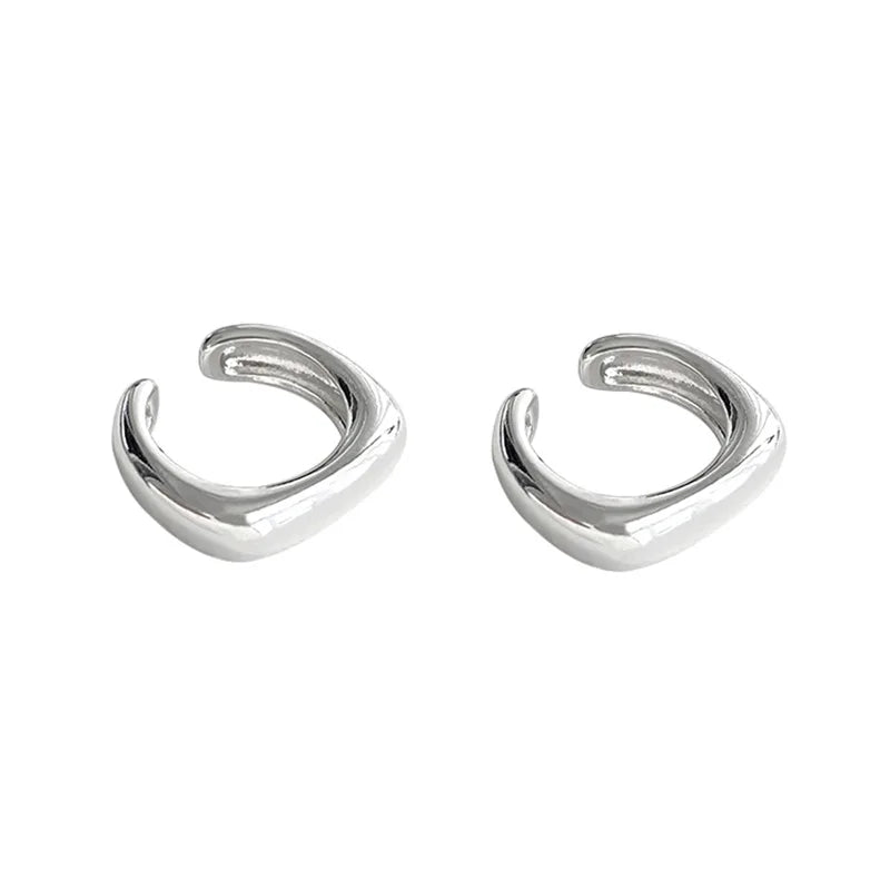 Hot Sale Unique Fake Piercing Metal Ear Clips Asymmetry Round Cartilage Ear Clip for Women Fashion Jewellery Christmas Gift