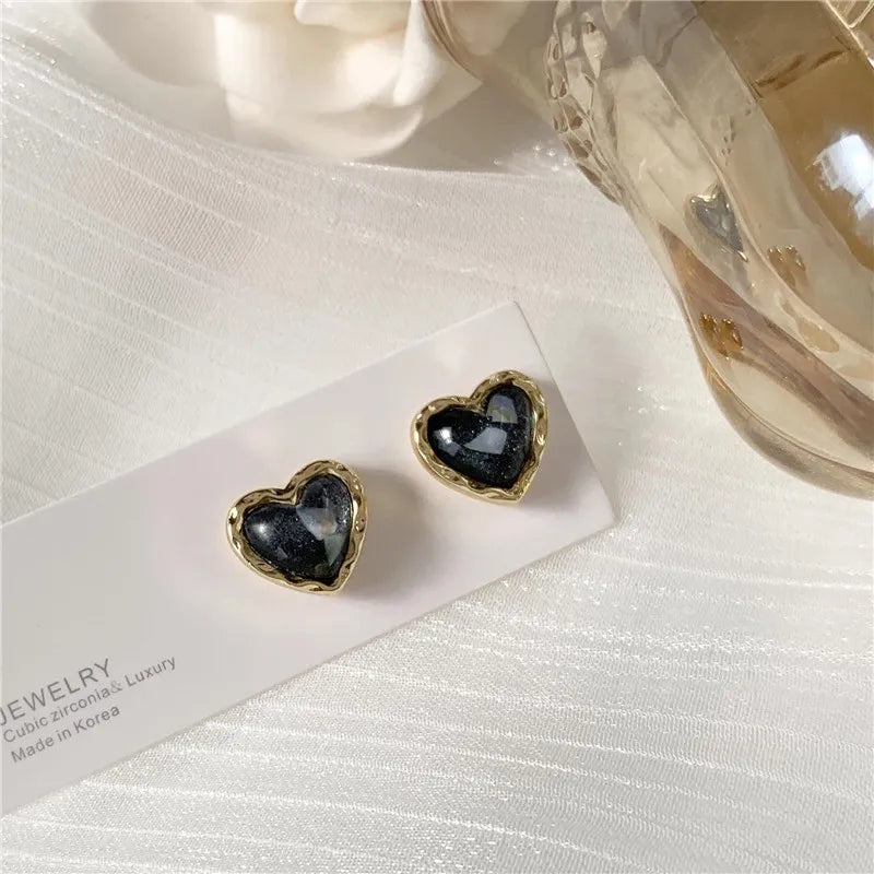 Cute Red Heart Stud Earrings For Women Luxury Temperament Wedding Party Romantic Earring Jewelry Accessories Girlfriend Gift