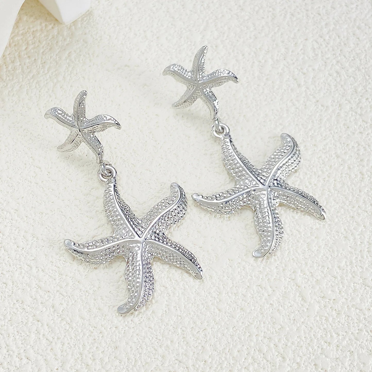 Exaggerated Boho Large Metal Starfish Stud Earrings for Women Ladies Trendy Summer Gold Color Earrings Fashion Jewelry New